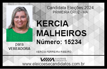 Candidato KERCIA MALHEIROS  2024 - PRIMEIRA CRUZ - Eleições