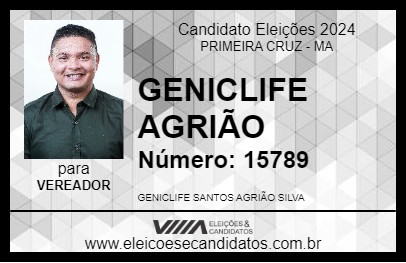 Candidato GENICLIFE AGRIÃO 2024 - PRIMEIRA CRUZ - Eleições