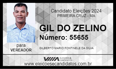 Candidato GIL DO ZELINO 2024 - PRIMEIRA CRUZ - Eleições