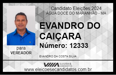 Candidato EVANDRO DO CAIÇARA 2024 - ÁGUA DOCE DO MARANHÃO - Eleições