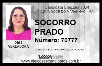 Candidato SOCORRO PRADO 2024 - ÁGUA DOCE DO MARANHÃO - Eleições