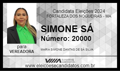 Candidato SIMONE SÁ 2024 - FORTALEZA DOS NOGUEIRAS - Eleições