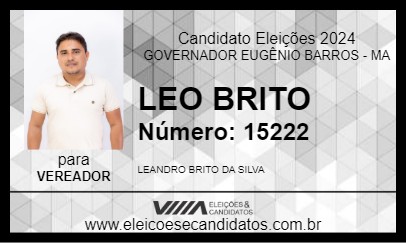 Candidato LEO BRITO 2024 - GOVERNADOR EUGÊNIO BARROS - Eleições