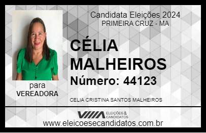 Candidato CÉLIA MALHEIROS 2024 - PRIMEIRA CRUZ - Eleições