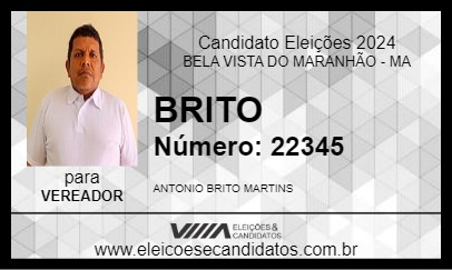 Candidato BRITO 2024 - BELA VISTA DO MARANHÃO - Eleições