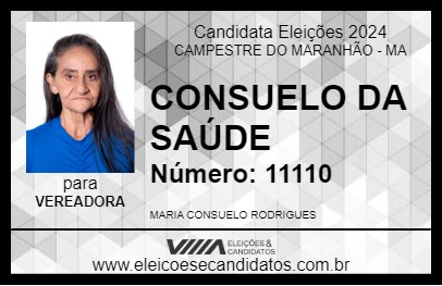 Candidato CONSUELO DA SAÚDE 2024 - CAMPESTRE DO MARANHÃO - Eleições