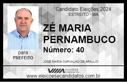 Candidato ZÉ MARIA PERNAMBUCO 2024 - ESTREITO - Eleições