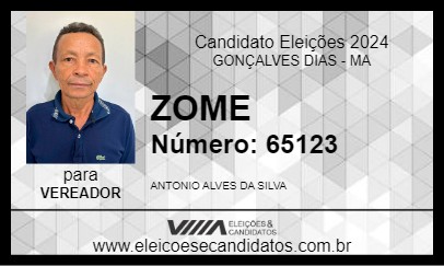 Candidato ZOME 2024 - GONÇALVES DIAS - Eleições