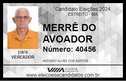 Candidato MERRÊ DO AVOADOR 2024 - ESTREITO - Eleições