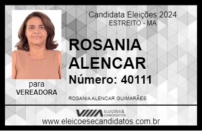 Candidato ROSANIA ALENCAR 2024 - ESTREITO - Eleições