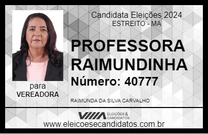 Candidato PROFESSORA RAIMUNDINHA 2024 - ESTREITO - Eleições