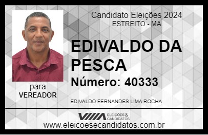 Candidato EDIVALDO DA PESCA 2024 - ESTREITO - Eleições