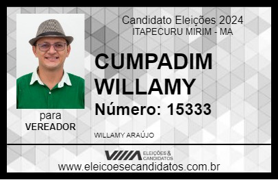 Candidato CUMPADIM WILLAMY 2024 - ITAPECURU MIRIM - Eleições