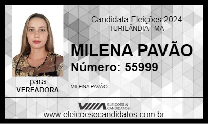 Candidato MILENA PAVÃO 2024 - TURILÂNDIA - Eleições