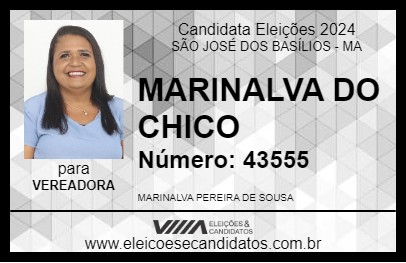 Candidato MARINALVA DO CHICO 2024 - SÃO JOSÉ DOS BASÍLIOS - Eleições