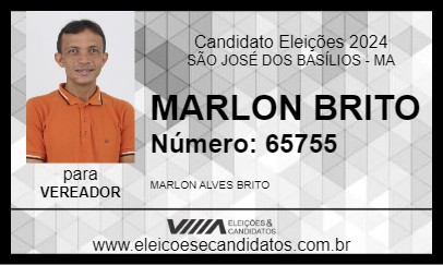 Candidato MARLON BRITO 2024 - SÃO JOSÉ DOS BASÍLIOS - Eleições