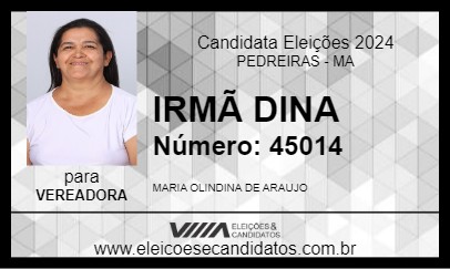 Candidato IRMÃ DINA 2024 - PEDREIRAS - Eleições