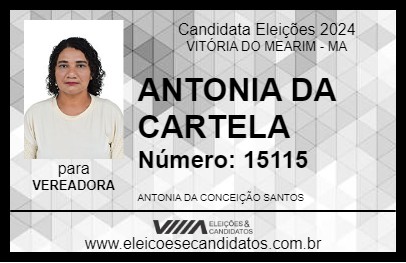 Candidato ANTONIA DA CARTELA 2024 - VITÓRIA DO MEARIM - Eleições