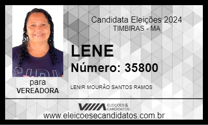 Candidato LENE 2024 - TIMBIRAS - Eleições