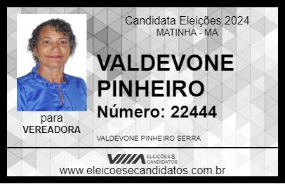 Candidato VALDEVONE PINHEIRO 2024 - MATINHA - Eleições