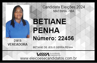 Candidato BETIANE PENHA 2024 - MATINHA - Eleições