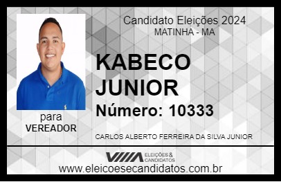 Candidato KABECO JUNIOR 2024 - MATINHA - Eleições