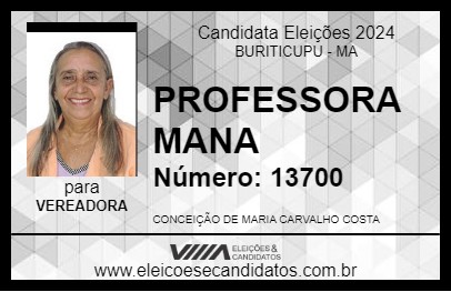 Candidato PROFESSORA MANA 2024 - BURITICUPU - Eleições