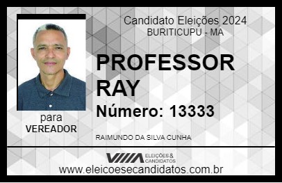 Candidato PROFESSOR RAY 2024 - BURITICUPU - Eleições