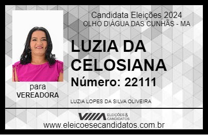 Candidato LUZIA DA VELOSIANA 2024 - OLHO D\ÁGUA DAS CUNHÃS - Eleições