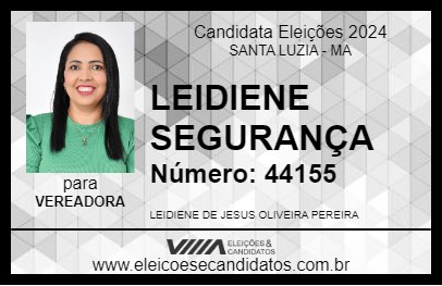 Candidato LEIDIENE SEGURANÇA 2024 - SANTA LUZIA - Eleições