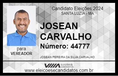 Candidato JOSEAN CARVALHO 2024 - SANTA LUZIA - Eleições