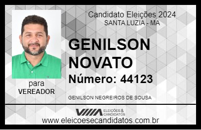 Candidato GENILSON NOVATO 2024 - SANTA LUZIA - Eleições