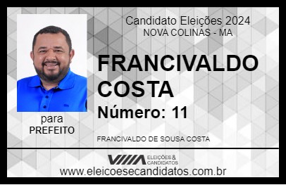 Candidato FRANCIVALDO COSTA 2024 - NOVA COLINAS - Eleições