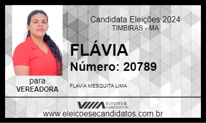 Candidato FLÁVIA 2024 - TIMBIRAS - Eleições