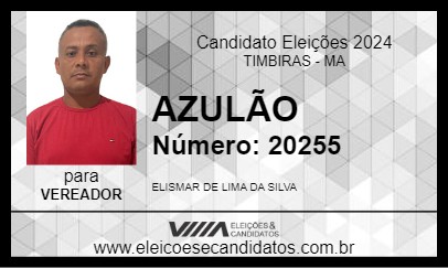 Candidato AZULÃO 2024 - TIMBIRAS - Eleições