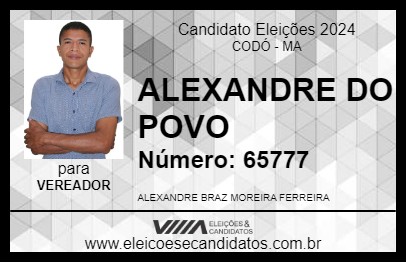 Candidato ALEXANDRE DO POVO 2024 - CODÓ - Eleições