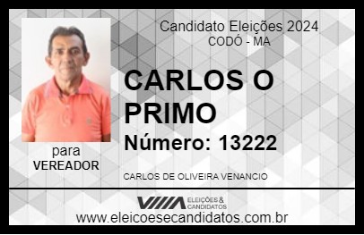 Candidato CARLOS O PRIMO 2024 - CODÓ - Eleições