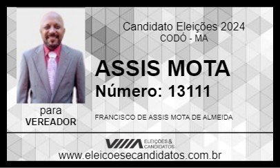 Candidato ASSIS MOTA 2024 - CODÓ - Eleições