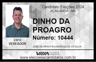 Candidato DINHO DA PROAGRO 2024 - AÇAILÂNDIA - Eleições