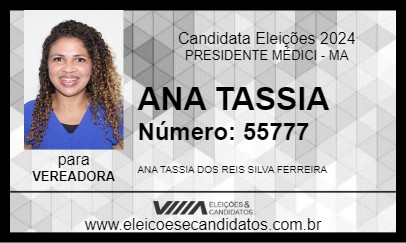 Candidato ANA TASSIA 2024 - PRESIDENTE MÉDICI - Eleições