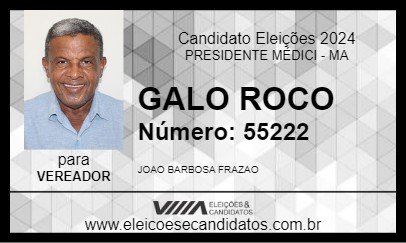 Candidato GALO ROCO 2024 - PRESIDENTE MÉDICI - Eleições