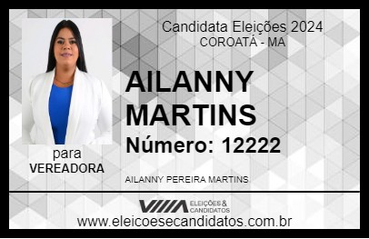 Candidato AILANNY MARTINS 2024 - COROATÁ - Eleições