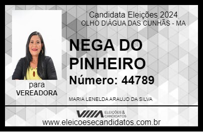 Candidato NEGA DO PINHEIRO 2024 - OLHO D\ÁGUA DAS CUNHÃS - Eleições