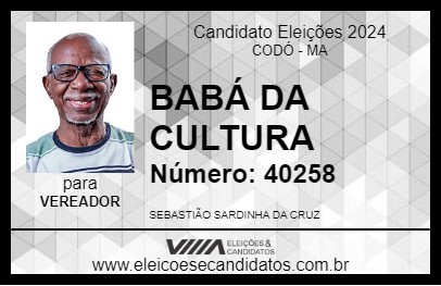 Candidato BABÁ DA CULTURA 2024 - CODÓ - Eleições