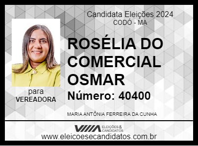 Candidato ROSÉLIA DO COMERCIAL OSMAR 2024 - CODÓ - Eleições