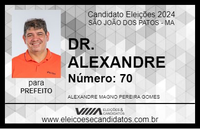 Candidato DR. ALEXANDRE 2024 - SÃO JOÃO DOS PATOS - Eleições