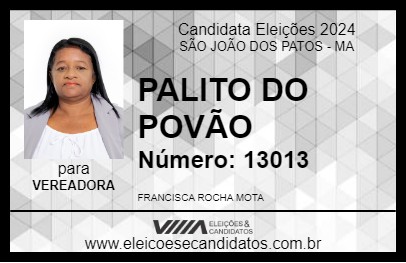 Candidato PALITO DO POVÃO 2024 - SÃO JOÃO DOS PATOS - Eleições