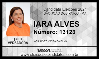 Candidato IARA ALVES 2024 - SÃO JOÃO DOS PATOS - Eleições