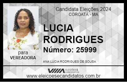 Candidato LUCIA RODRIGUES 2024 - COROATÁ - Eleições