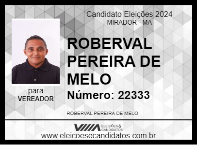 Candidato IRMÃO ROBINHO 2024 - MIRADOR - Eleições